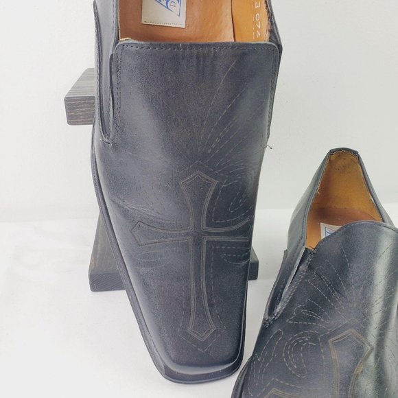 Danesi Collections Men's Black Leather Crucifix Loafers Sz 10.5 MUST SEE! - Picture 5 of 12